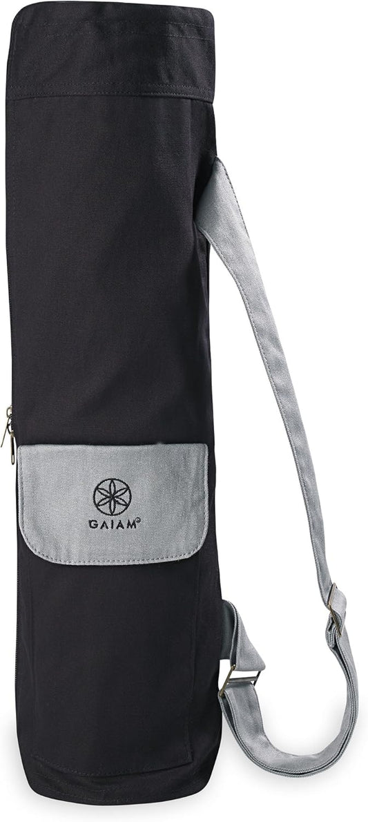 Cargo Yoga Mat Bag, Full-Zipper Yoga Mat Carrier with Adjustable Strap, Front & Exterior Phone Pocket with Earbuds Slit, Stylish & Functional Fitness Mat Holder for Women & Men