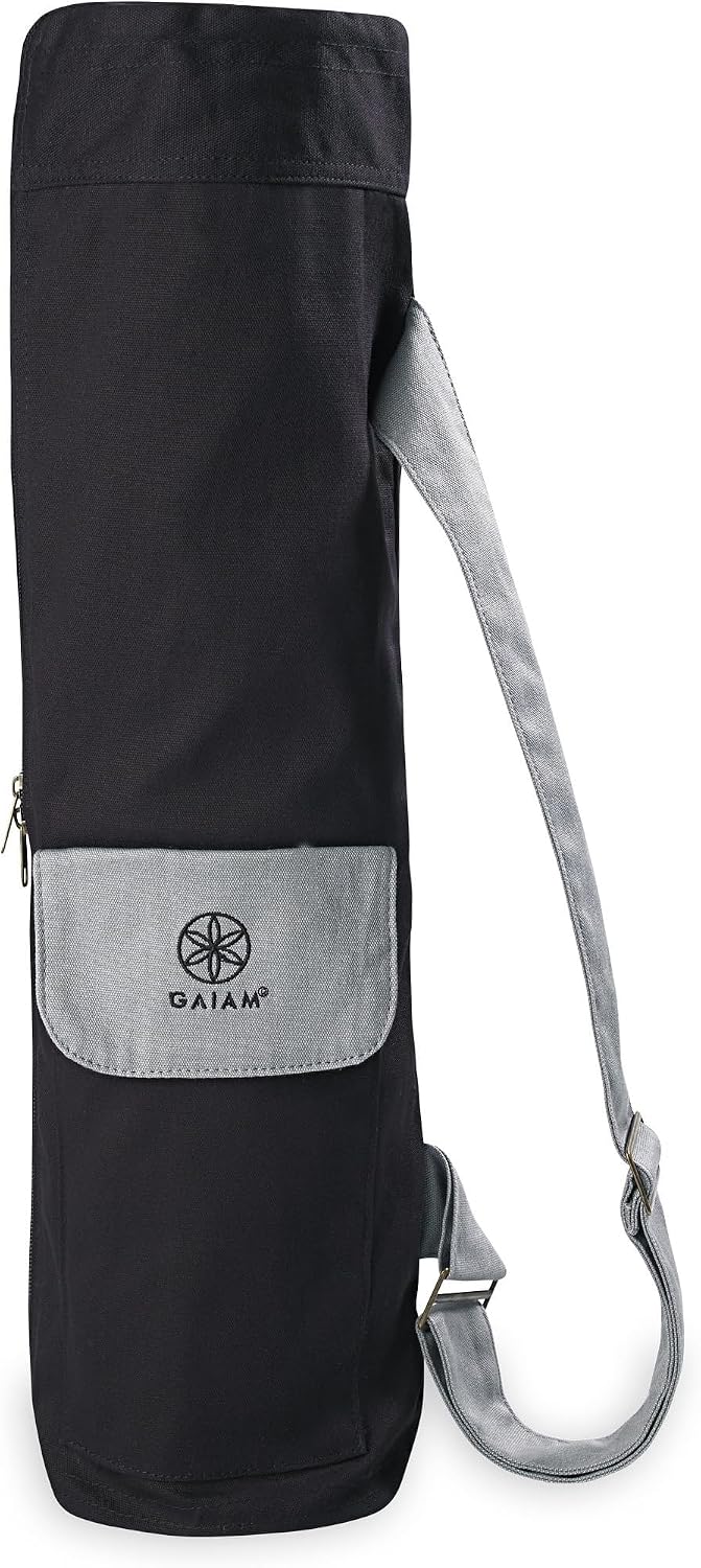 Cargo Yoga Mat Bag, Full-Zipper Yoga Mat Carrier with Adjustable Strap, Front & Exterior Phone Pocket with Earbuds Slit, Stylish & Functional Fitness Mat Holder for Women & Men