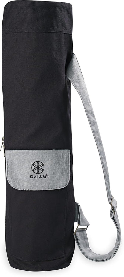 Cargo Yoga Mat Bag, Full-Zipper Yoga Mat Carrier with Adjustable Strap, Front & Exterior Phone Pocket with Earbuds Slit, Stylish & Functional Fitness Mat Holder for Women & Men
