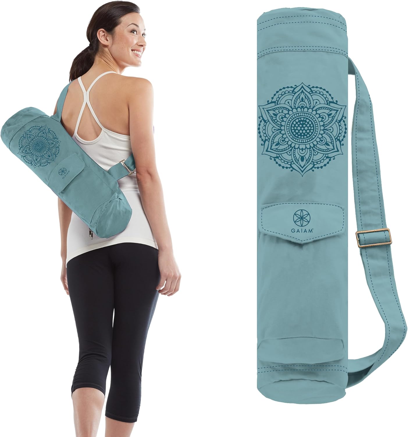Cargo Yoga Mat Bag, Full-Zipper Yoga Mat Carrier with Adjustable Strap, Front & Exterior Phone Pocket with Earbuds Slit, Stylish & Functional Fitness Mat Holder for Women & Men