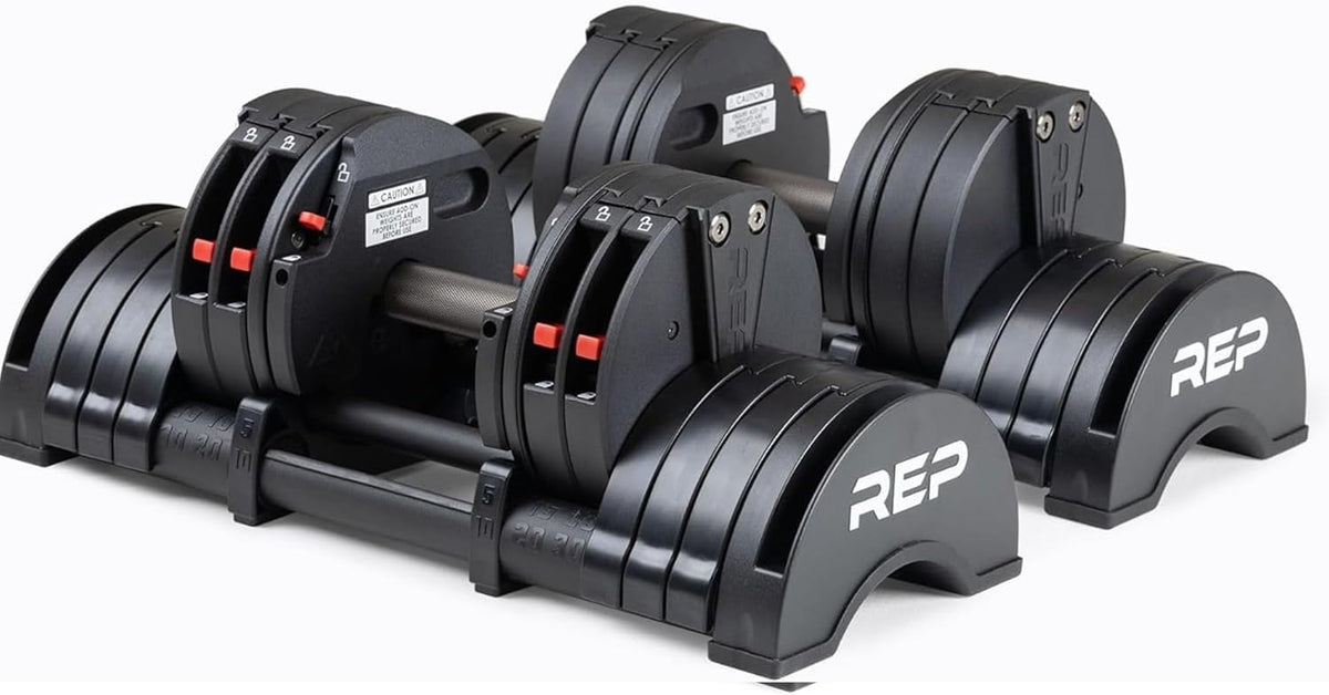 QuickDraw Adjustable Dumbbell Set, Pair, 30/40/50/60 lb Each, Steel Plates, Knurled Handle, Lock-N-Load Switch, Space-Saving Compact Free Weights, Strength Training, Home Gym, Men & Women