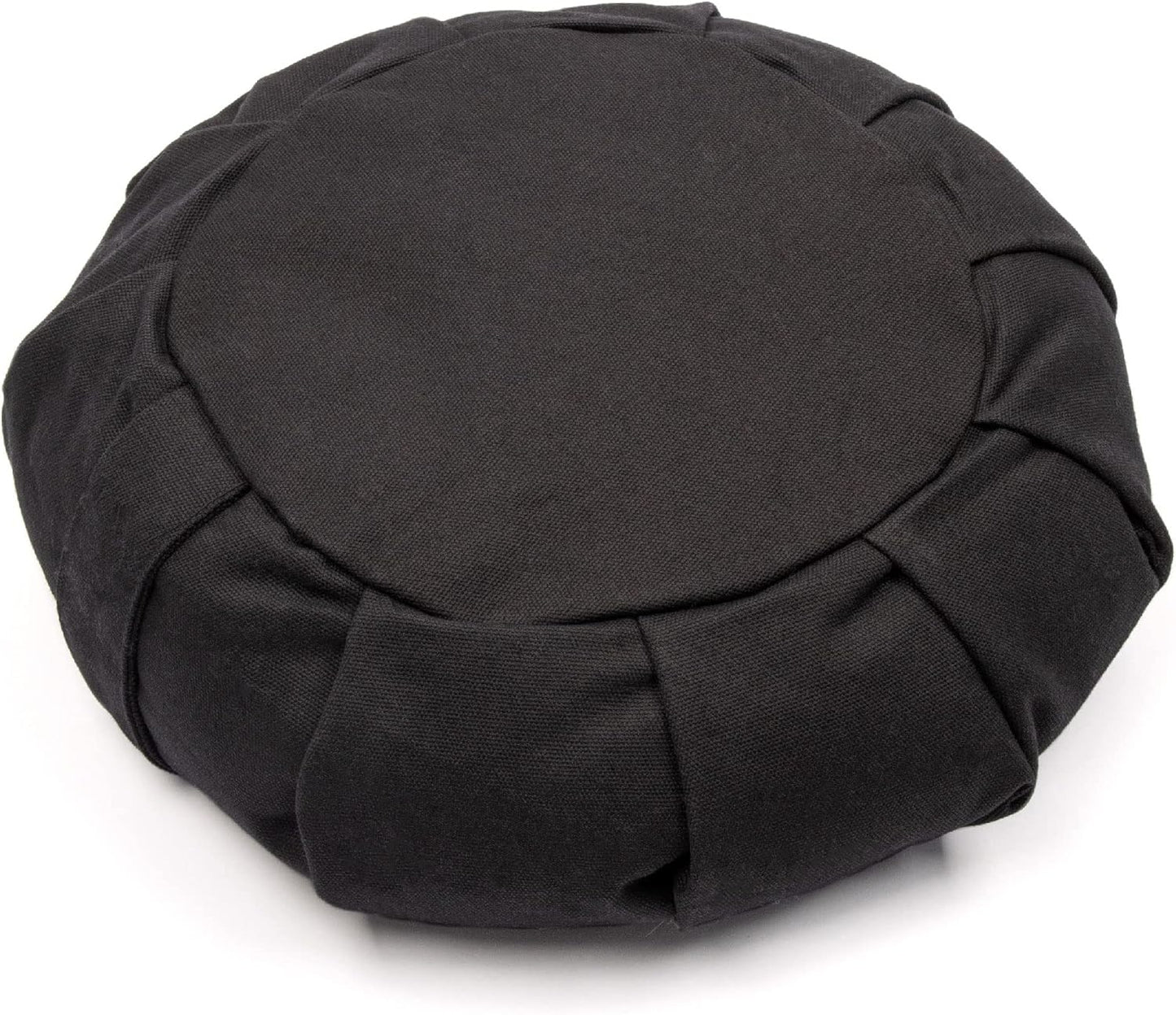 Zafu Yoga Meditation Cushion with Washable Cover - Floor Cushion Pillow with Natural Buckwheat Filling - Soft Round Cotton Design for Meditating or Pranayama Exercises