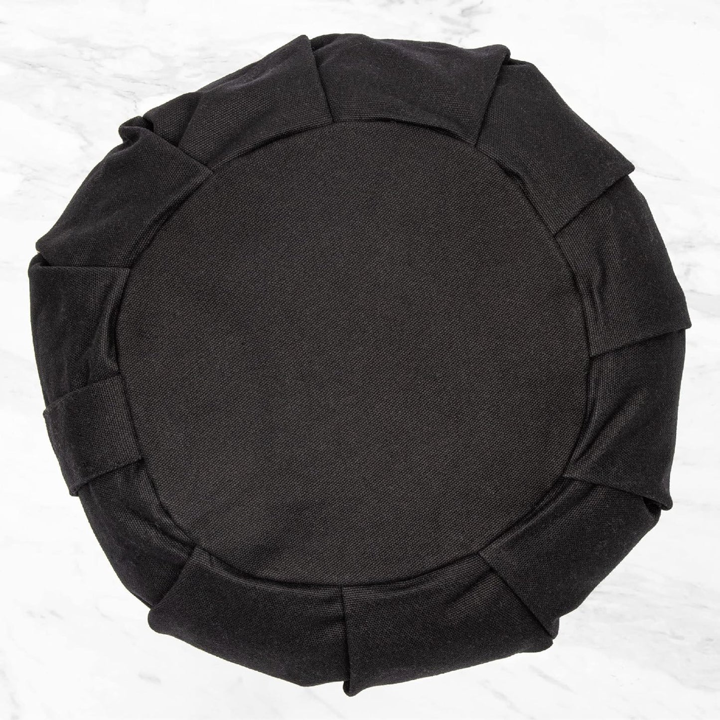 Zafu Yoga Meditation Cushion with Washable Cover - Floor Cushion Pillow with Natural Buckwheat Filling - Soft Round Cotton Design for Meditating or Pranayama Exercises