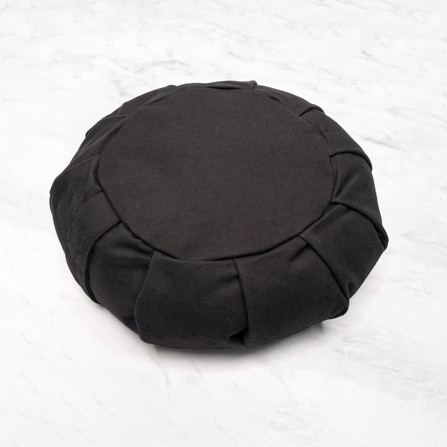 Zafu Yoga Meditation Cushion with Washable Cover - Floor Cushion Pillow with Natural Buckwheat Filling - Soft Round Cotton Design for Meditating or Pranayama Exercises