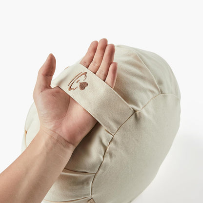 Zafu Yoga Meditation Cushion with Washable Cover - Floor Cushion Pillow with Natural Buckwheat Filling - Soft Round Cotton Design for Meditating or Pranayama Exercises