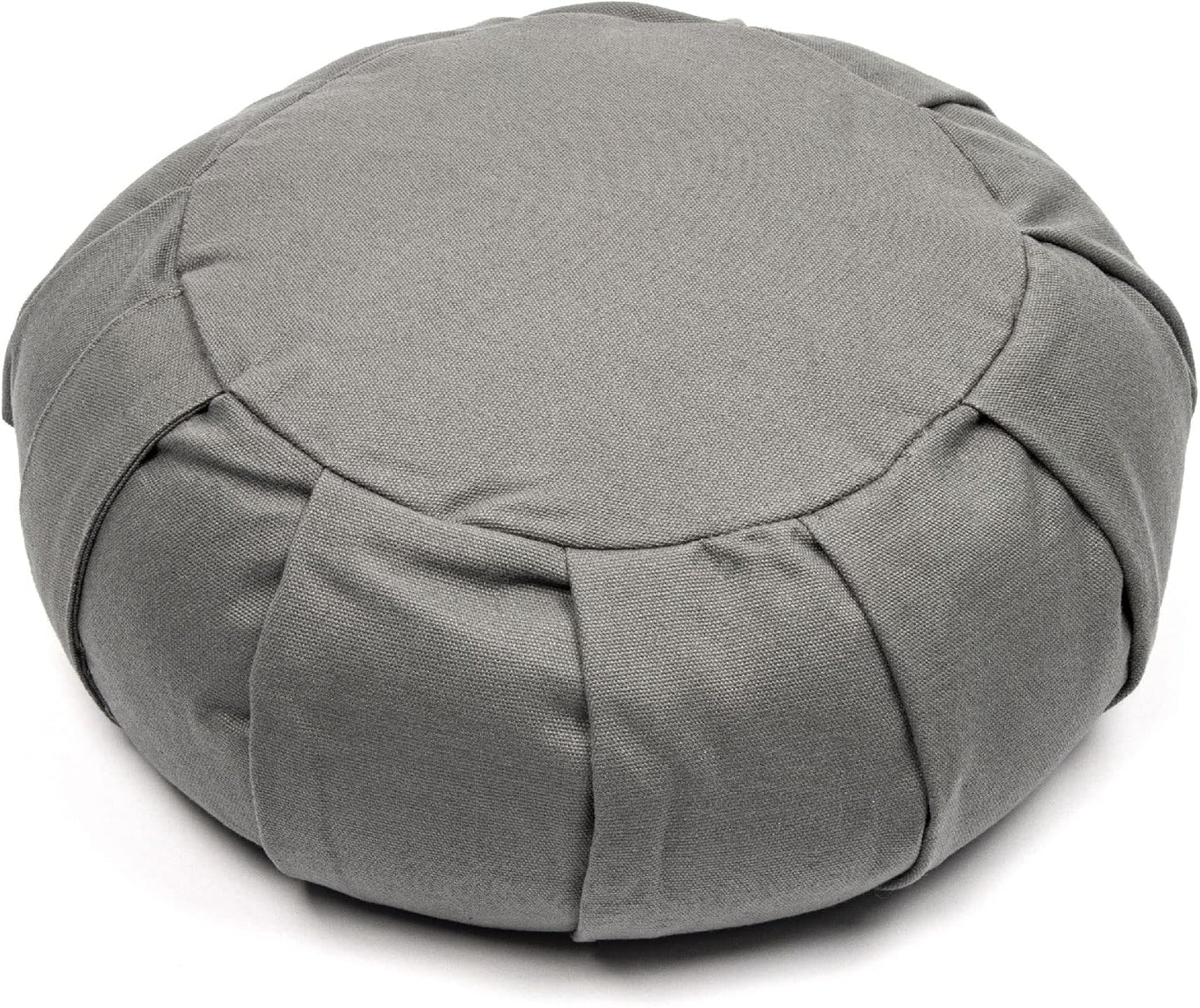 Zafu Yoga Meditation Cushion with Washable Cover - Floor Cushion Pillow with Natural Buckwheat Filling - Soft Round Cotton Design for Meditating or Pranayama Exercises