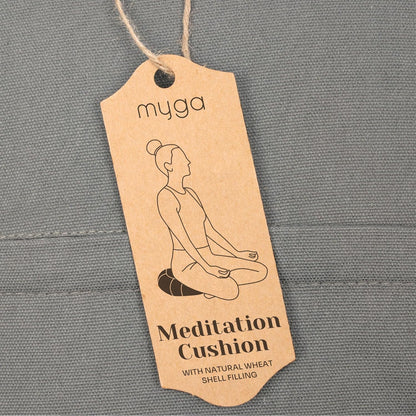 Zafu Yoga Meditation Cushion with Washable Cover - Floor Cushion Pillow with Natural Buckwheat Filling - Soft Round Cotton Design for Meditating or Pranayama Exercises