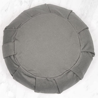 Zafu Yoga Meditation Cushion with Washable Cover - Floor Cushion Pillow with Natural Buckwheat Filling - Soft Round Cotton Design for Meditating or Pranayama Exercises
