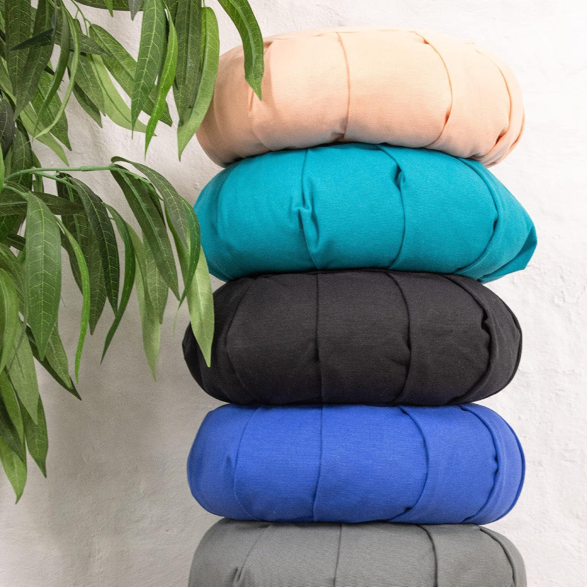 Zafu Yoga Meditation Cushion with Washable Cover - Floor Cushion Pillow with Natural Buckwheat Filling - Soft Round Cotton Design for Meditating or Pranayama Exercises