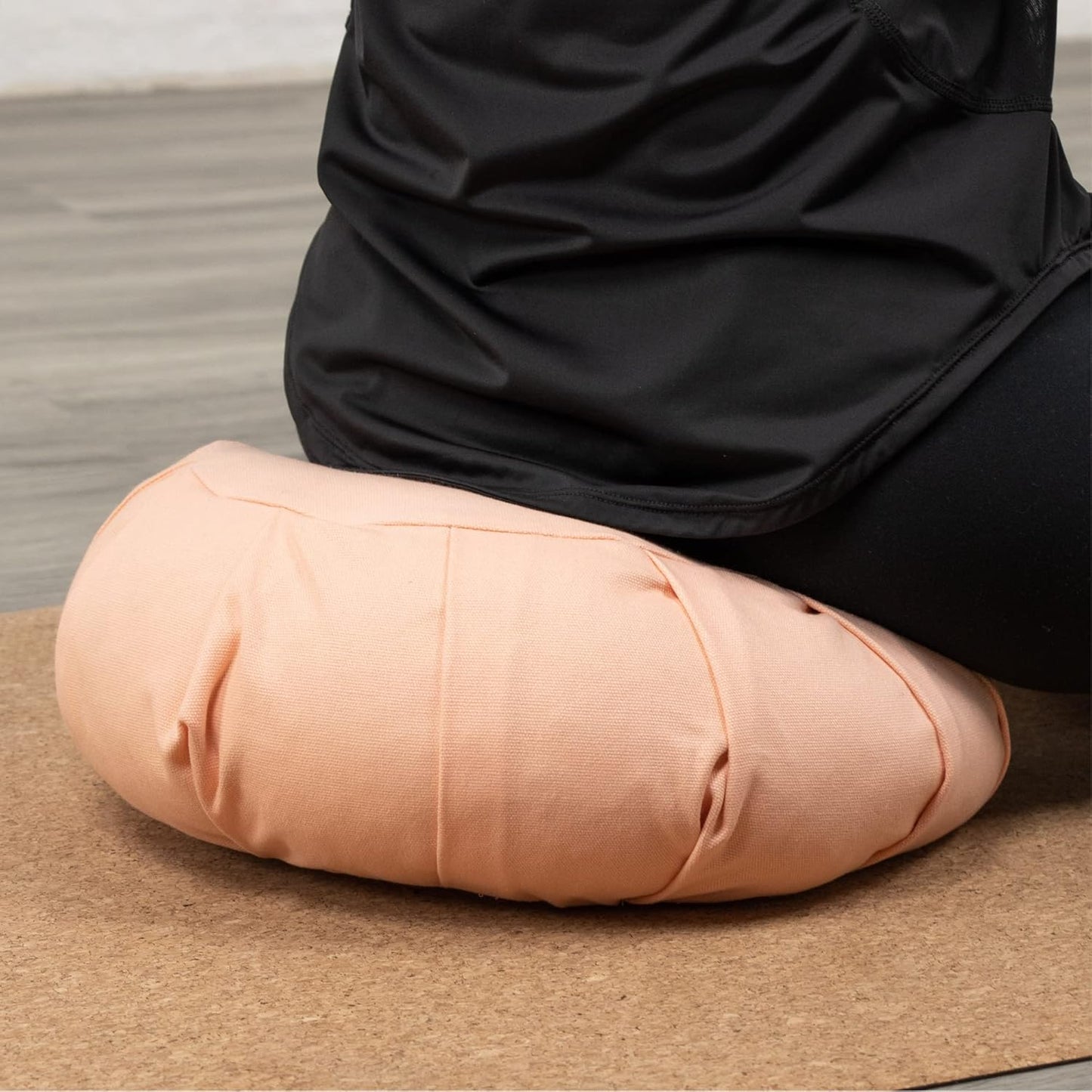 Zafu Yoga Meditation Cushion with Washable Cover - Floor Cushion Pillow with Natural Buckwheat Filling - Soft Round Cotton Design for Meditating or Pranayama Exercises