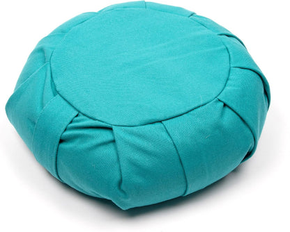 Zafu Yoga Meditation Cushion with Washable Cover - Floor Cushion Pillow with Natural Buckwheat Filling - Soft Round Cotton Design for Meditating or Pranayama Exercises