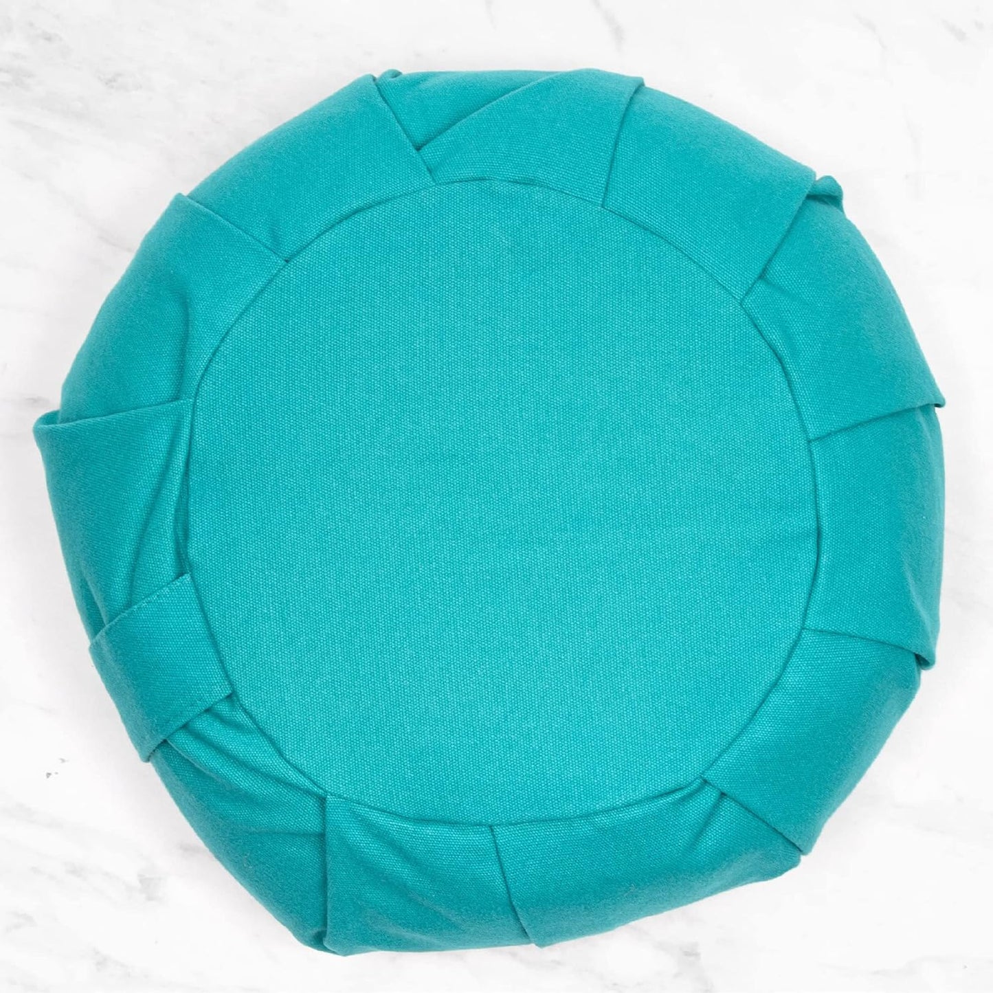 Zafu Yoga Meditation Cushion with Washable Cover - Floor Cushion Pillow with Natural Buckwheat Filling - Soft Round Cotton Design for Meditating or Pranayama Exercises