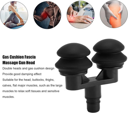 Muscle Massage Gun Head, 18mm Double Gas Cushion Fascia Massager Head with Soft Silicone Muscle Relaxant Accessories Gas Cushion Replacement Head