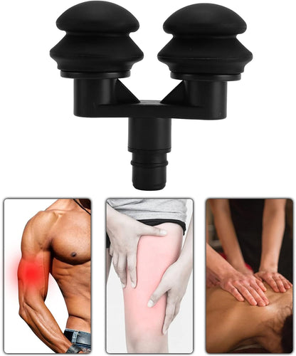 Muscle Massage Gun Head, 18mm Double Gas Cushion Fascia Massager Head with Soft Silicone Muscle Relaxant Accessories Gas Cushion Replacement Head