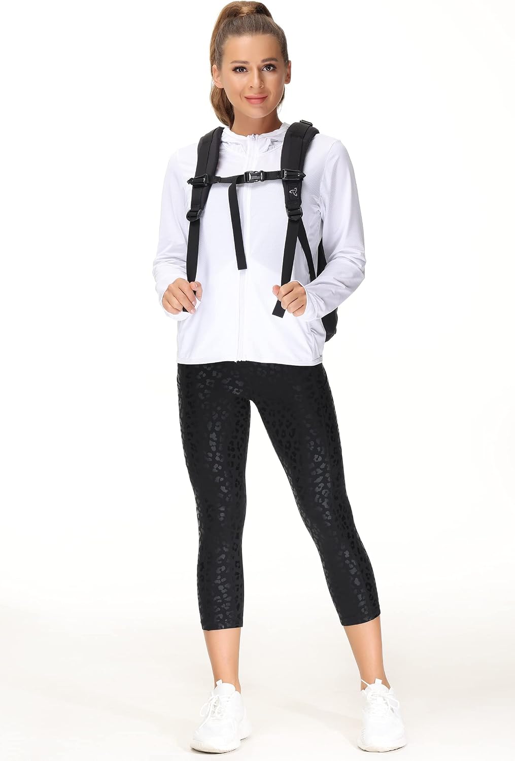 Thick High Waist Capris Yoga Pants with Pockets, Tummy Control Workout Running Yoga Leggings for Women