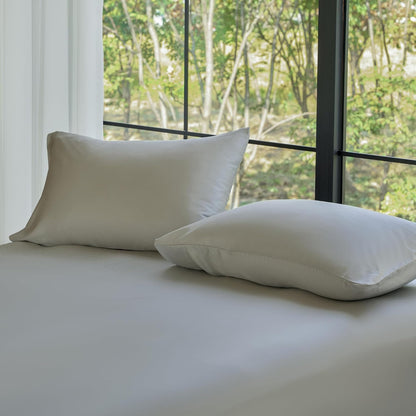 by SIJO Pillowcase Set, 100% Viscose derived from Organically Grown Bamboo, Buttery Soft, Silky, Breathable, Cooling, Oeko-TEX, High GSM, 2-Pack, Envelope Closure (Queen, Forest)