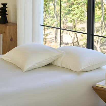 by SIJO Pillowcase Set, 100% Viscose derived from Organically Grown Bamboo, Buttery Soft, Silky, Breathable, Cooling, Oeko-TEX, High GSM, 2-Pack, Envelope Closure (Queen, Forest)