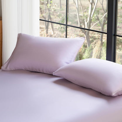 by SIJO Pillowcase Set, 100% Viscose derived from Organically Grown Bamboo, Buttery Soft, Silky, Breathable, Cooling, Oeko-TEX, High GSM, 2-Pack, Envelope Closure (Queen, Forest)