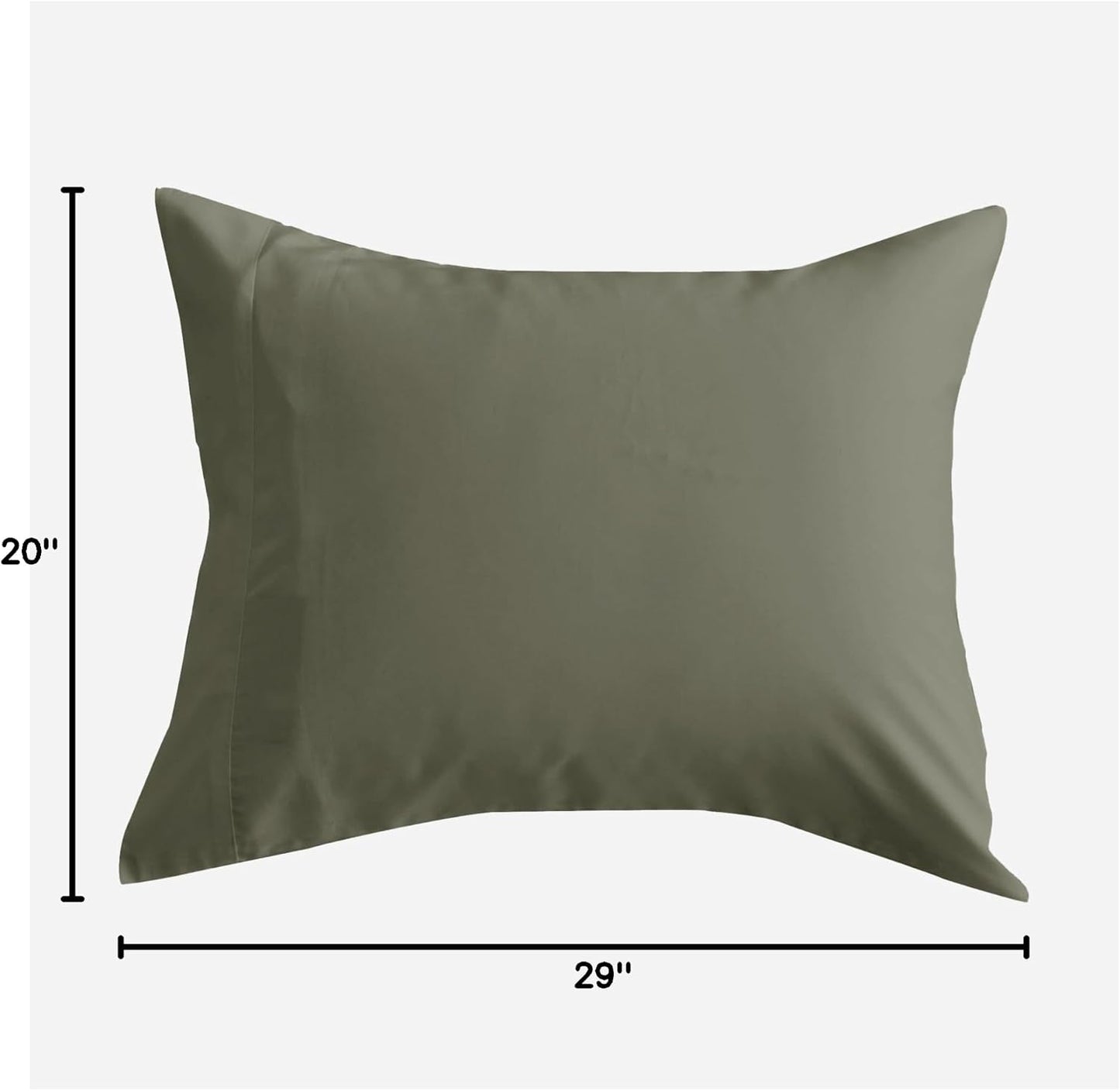 by SIJO Pillowcase Set, 100% Viscose derived from Organically Grown Bamboo, Buttery Soft, Silky, Breathable, Cooling, Oeko-TEX, High GSM, 2-Pack, Envelope Closure (Queen, Forest)