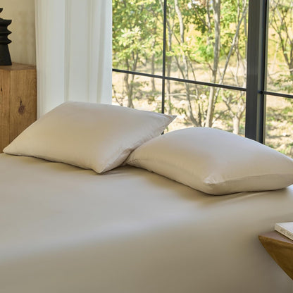 by SIJO Pillowcase Set, 100% Viscose derived from Organically Grown Bamboo, Buttery Soft, Silky, Breathable, Cooling, Oeko-TEX, High GSM, 2-Pack, Envelope Closure (Queen, Forest)