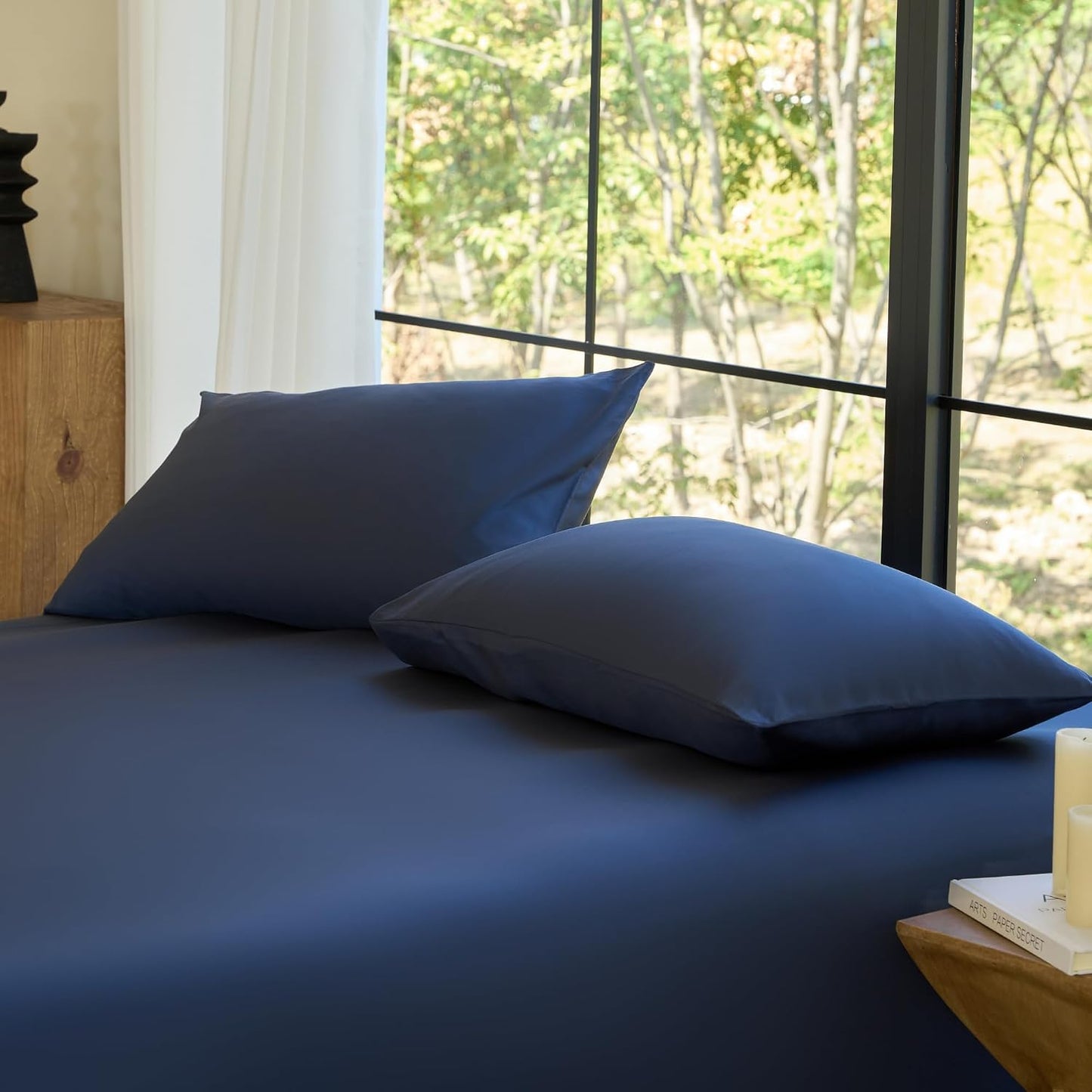 by SIJO Pillowcase Set, 100% Viscose derived from Organically Grown Bamboo, Buttery Soft, Silky, Breathable, Cooling, Oeko-TEX, High GSM, 2-Pack, Envelope Closure (Queen, Forest)