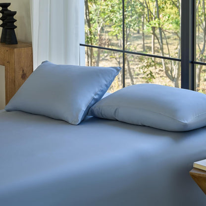 by SIJO Pillowcase Set, 100% Viscose derived from Organically Grown Bamboo, Buttery Soft, Silky, Breathable, Cooling, Oeko-TEX, High GSM, 2-Pack, Envelope Closure (Queen, Forest)