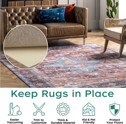 Non Slip Rug Pad Gripper 2 x 3 Feet Extra Thick Carpet Pads for Area Rugs and Hardwood Floors, Keep Your Rugs Safe and in Place