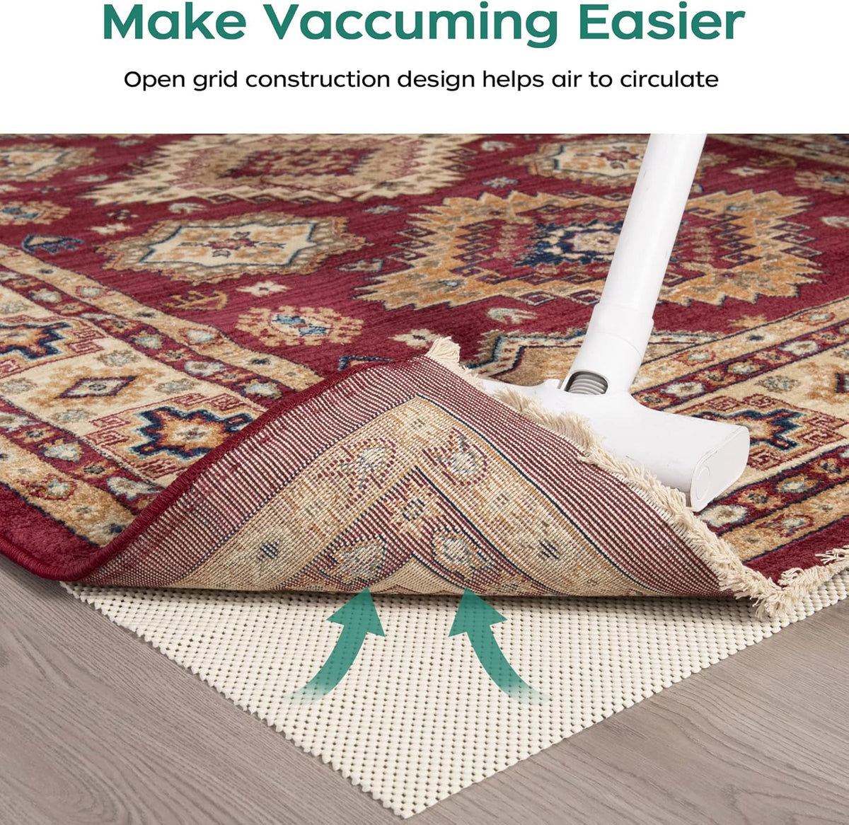 Non Slip Rug Pad Gripper 2 x 3 Feet Extra Thick Carpet Pads for Area Rugs and Hardwood Floors, Keep Your Rugs Safe and in Place