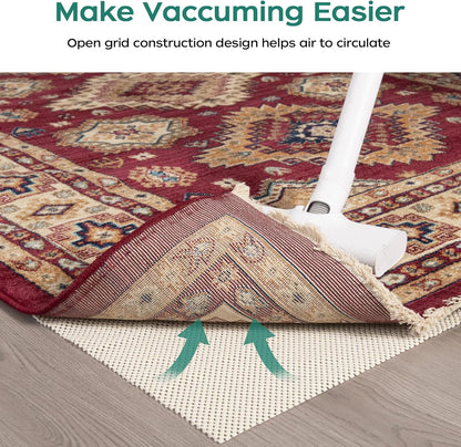 Non Slip Rug Pad Gripper 2 x 3 Feet Extra Thick Carpet Pads for Area Rugs and Hardwood Floors, Keep Your Rugs Safe and in Place
