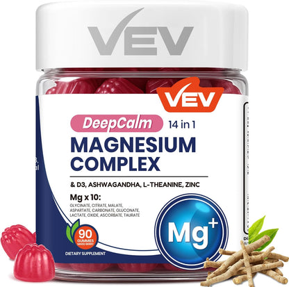 Deep Calm Magnesium Complex 14-in-1 Glycinate Gummies for Women and Men