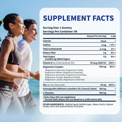 Deep Calm Magnesium Complex 14-in-1 Glycinate Gummies for Women and Men