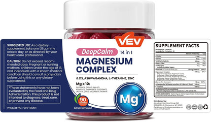 Deep Calm Magnesium Complex 14-in-1 Glycinate Gummies for Women and Men