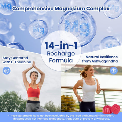 Deep Calm Magnesium Complex 14-in-1 Glycinate Gummies for Women and Men
