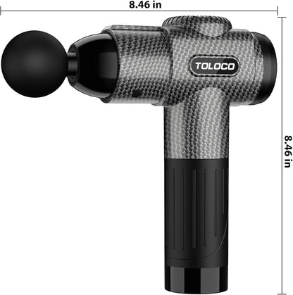 Massage Gun, Deep Tissue Back Massage for Athletes for Pain Relief, Percussion Massager with 10 Massages Heads & Silent Brushless Motor, Fathers Day Dad Gifts, Carbon