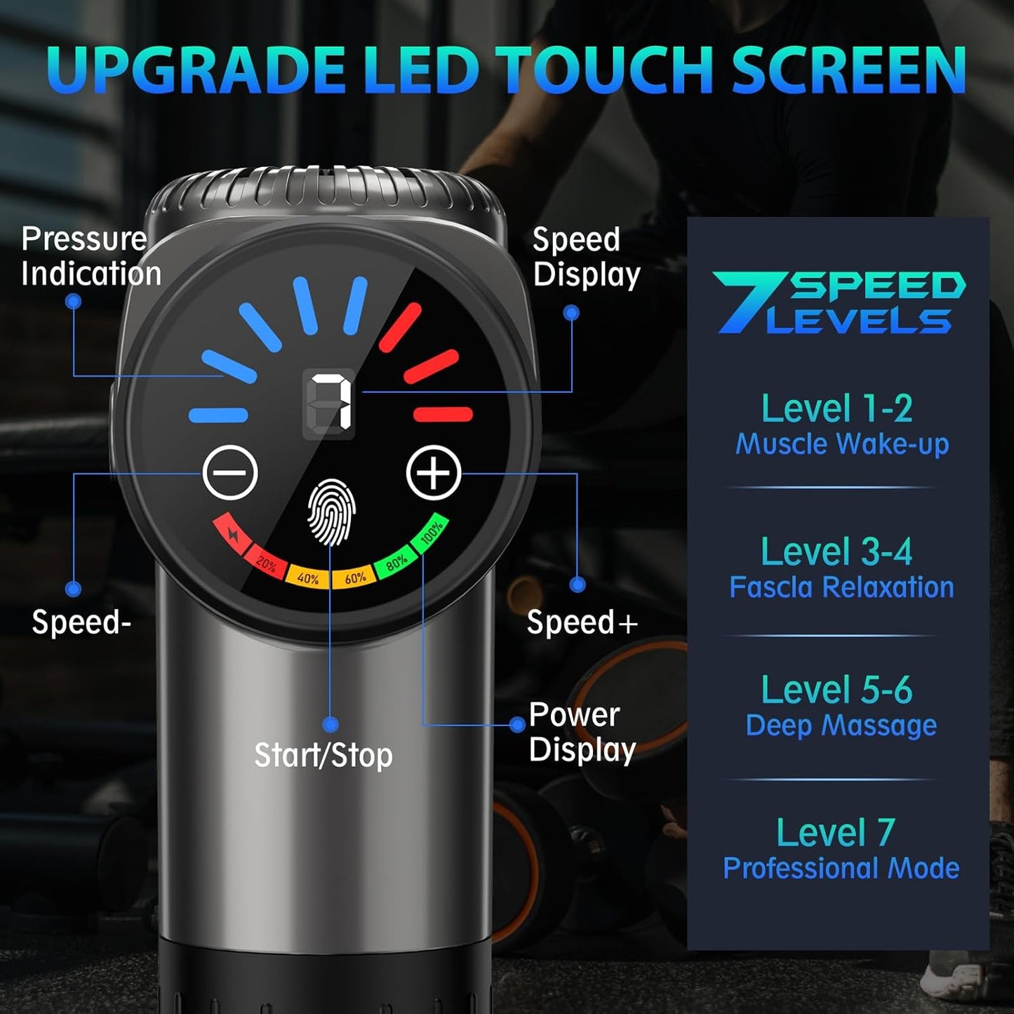 Massage Gun, Deep Tissue Back Massage for Athletes for Pain Relief, Percussion Massager with 10 Massages Heads & Silent Brushless Motor, Fathers Day Dad Gifts, Carbon