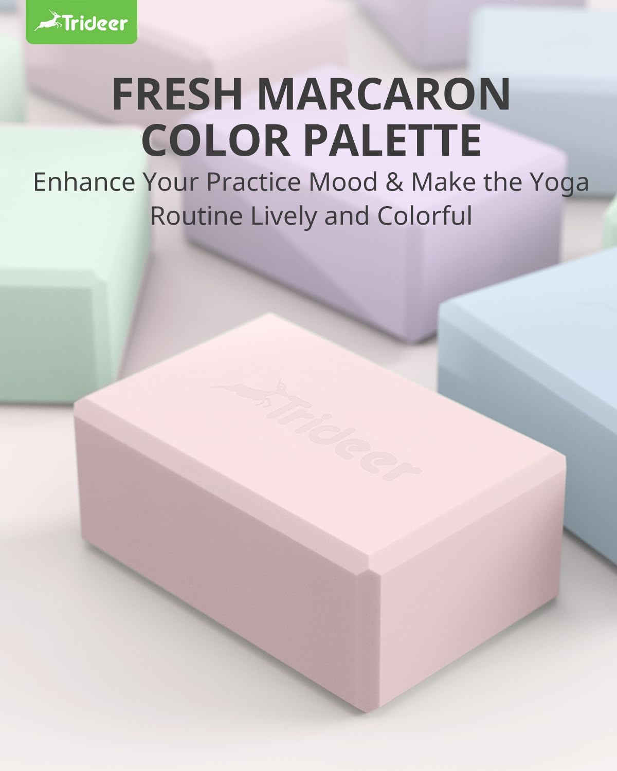 Yoga Blocks 2 Pack, Soft Non-Slip Foam Blocks with Beveled Edges for Alignment and Stretching in Yoga, Pilates, and Dance - Supportive, Lightweight, Odor Resistant, Latex-Free