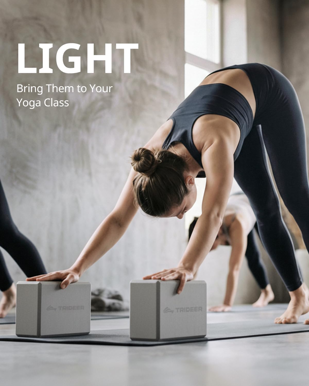 Yoga Blocks 2 Pack, Soft Non-Slip Foam Blocks with Beveled Edges for Alignment and Stretching in Yoga, Pilates, and Dance - Supportive, Lightweight, Odor Resistant, Latex-Free