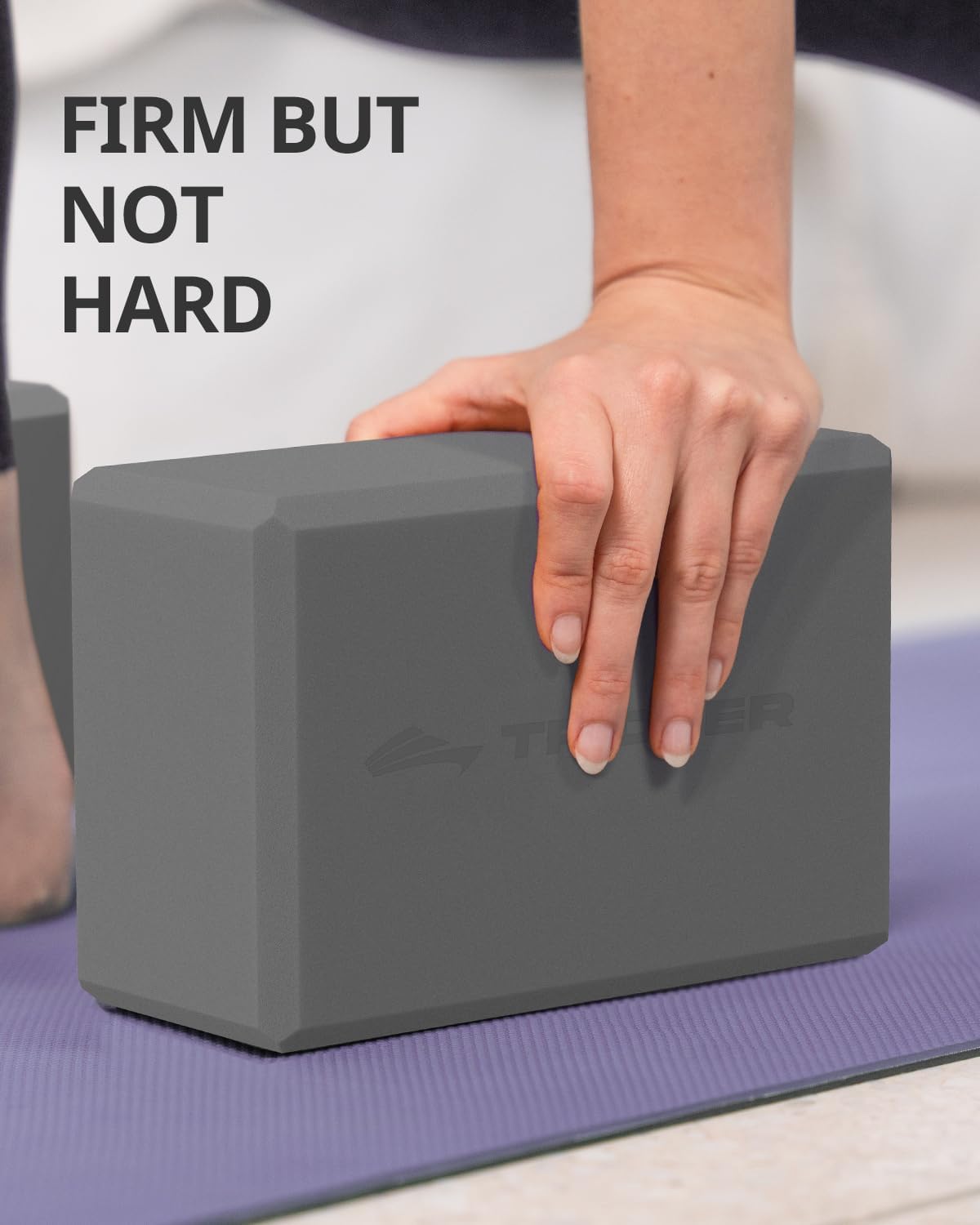 Yoga Blocks 2 Pack, Soft Non-Slip Foam Blocks with Beveled Edges for Alignment and Stretching in Yoga, Pilates, and Dance - Supportive, Lightweight, Odor Resistant, Latex-Free