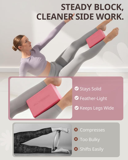 Yoga Blocks 2 Pack, Soft Non-Slip Foam Blocks with Beveled Edges for Alignment and Stretching in Yoga, Pilates, and Dance - Supportive, Lightweight, Odor Resistant, Latex-Free