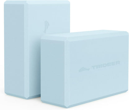 Yoga Blocks 2 Pack, Soft Non-Slip Foam Blocks with Beveled Edges for Alignment and Stretching in Yoga, Pilates, and Dance - Supportive, Lightweight, Odor Resistant, Latex-Free