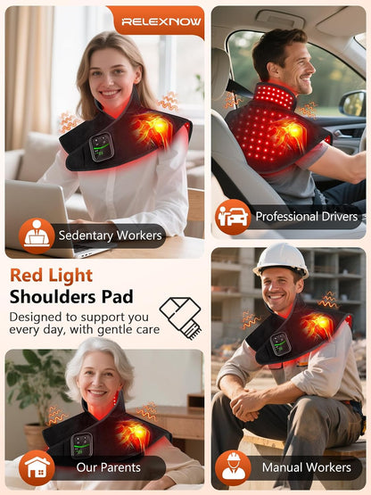 Red Light Therapy for Neck & Shoulders Upper-Back with Vibration, Portable