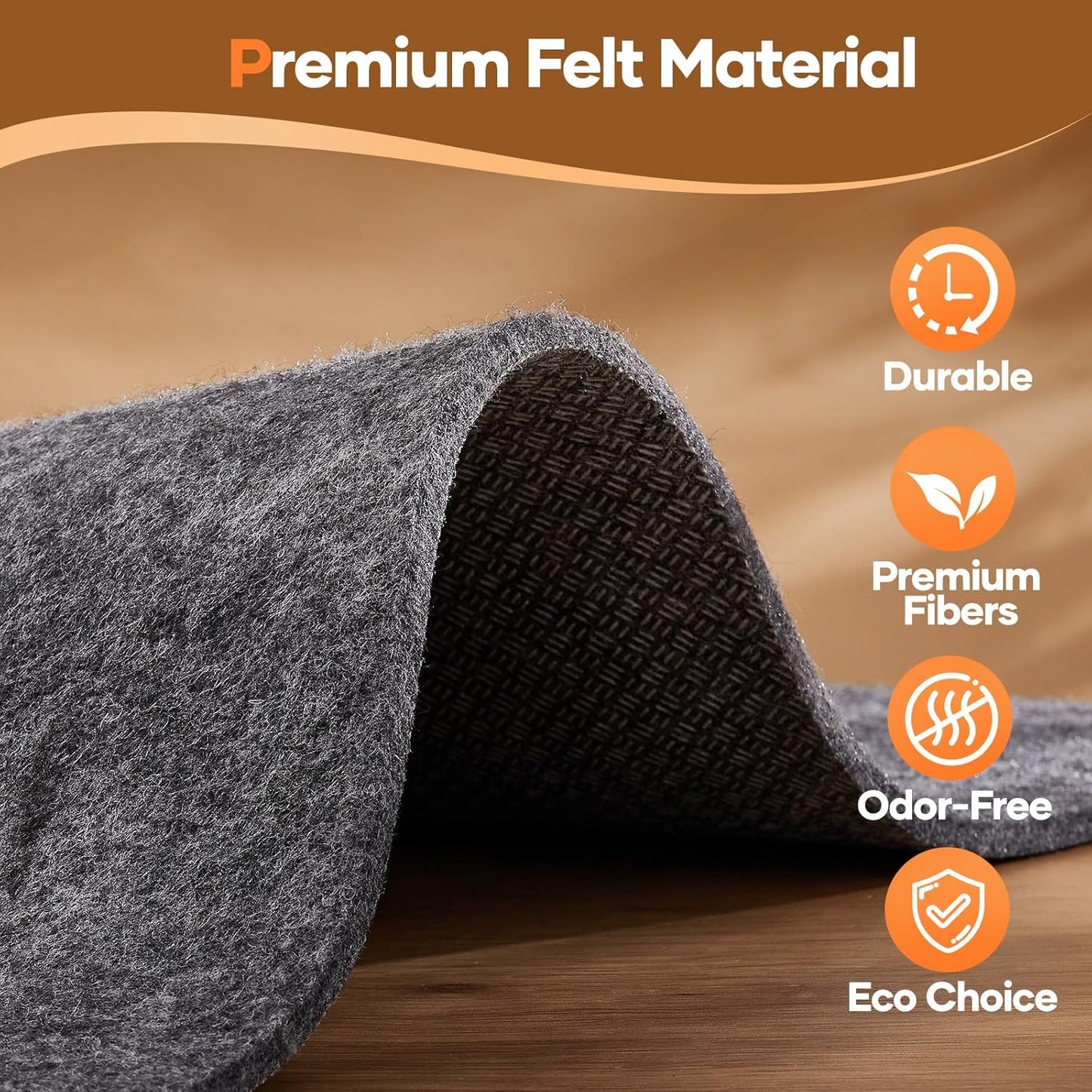 Non Slip Cushioned Rug Pad Gripper, Felt and Silicone Backing, Carpet Liner Protector Mat for Area Rugs and Hardwood Floors, Keep Rugs Safe and in Place, 2 x 3 Ft 1/8 inch Thick