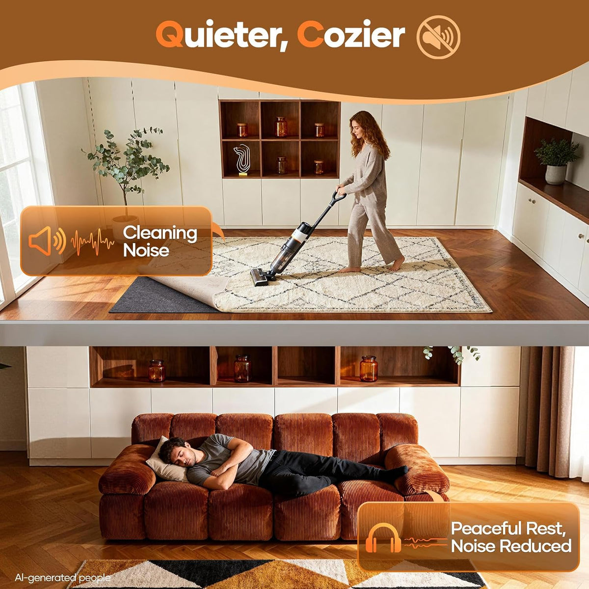 Non Slip Cushioned Rug Pad Gripper, Felt and Silicone Backing, Carpet Liner Protector Mat for Area Rugs and Hardwood Floors, Keep Rugs Safe and in Place, 2 x 3 Ft 1/8 inch Thick