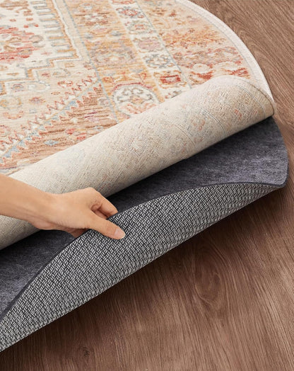 Non Slip Cushioned Rug Pad Gripper, Felt and Silicone Backing, Carpet Liner Protector Mat for Area Rugs and Hardwood Floors, Keep Rugs Safe and in Place, 2 x 3 Ft 1/8 inch Thick