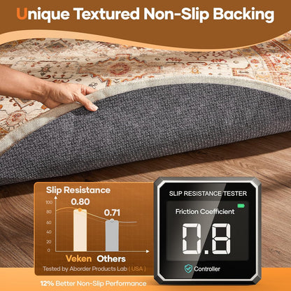Non Slip Cushioned Rug Pad Gripper, Felt and Silicone Backing, Carpet Liner Protector Mat for Area Rugs and Hardwood Floors, Keep Rugs Safe and in Place, 2 x 3 Ft 1/8 inch Thick