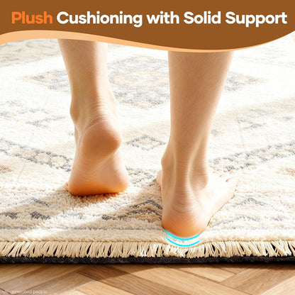 Non Slip Cushioned Rug Pad Gripper, Felt and Silicone Backing, Carpet Liner Protector Mat for Area Rugs and Hardwood Floors, Keep Rugs Safe and in Place, 2 x 3 Ft 1/8 inch Thick