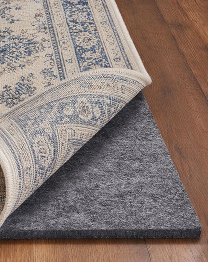 Non Slip Cushioned Rug Pad Gripper, Felt and Silicone Backing, Carpet Liner Protector Mat for Area Rugs and Hardwood Floors, Keep Rugs Safe and in Place, 2 x 3 Ft 1/8 inch Thick