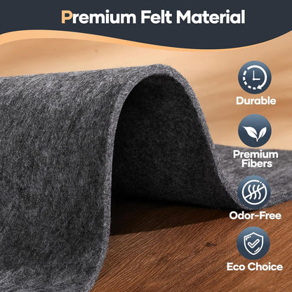 Non Slip Cushioned Rug Pad Gripper, Felt and Silicone Backing, Carpet Liner Protector Mat for Area Rugs and Hardwood Floors, Keep Rugs Safe and in Place, 2 x 3 Ft 1/8 inch Thick