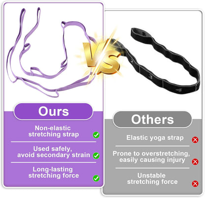 2 PCS Yoga Strap, Non-Elastic Stretching Strap for Women & Men, Stretch Bands for Exercise with 10 Loops for Pilates, Gymnastics, Dance, Exercise