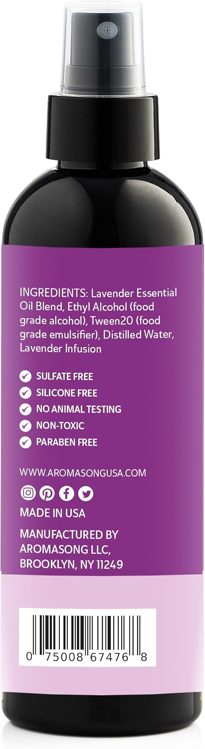 100% Natural Lavender Spray | 2-Pack | for Relaxing - Room & Linen Spray for Sleeping - Calming Essential Oil for Pillows and Sheets 4 Fl Oz